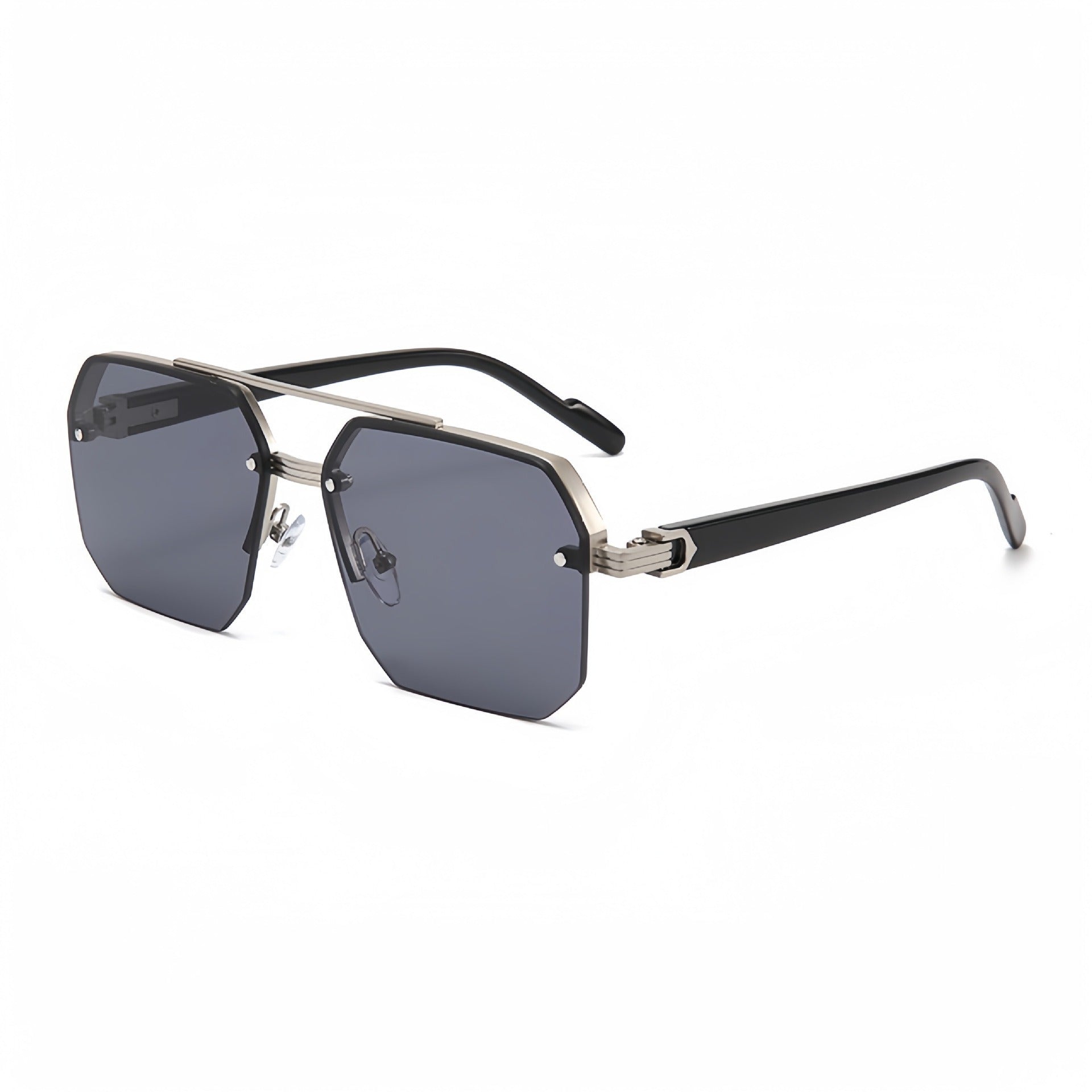 Wholesale sunglasses new boys driving big face thin driving UV protection advanced half-frame aviator sunglasses